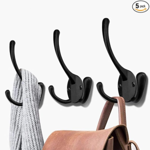 Product image of wall-mounted coat hooks perfect for entryway organization. Amazon affiliate product.