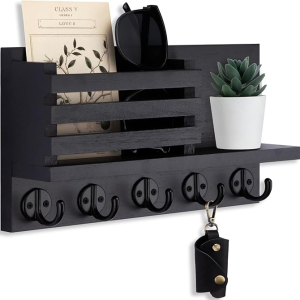 Product image of a wall-mounted mail and key holder sold on Amazon for an Amazon affiliate link. Perfect for entryway organization.