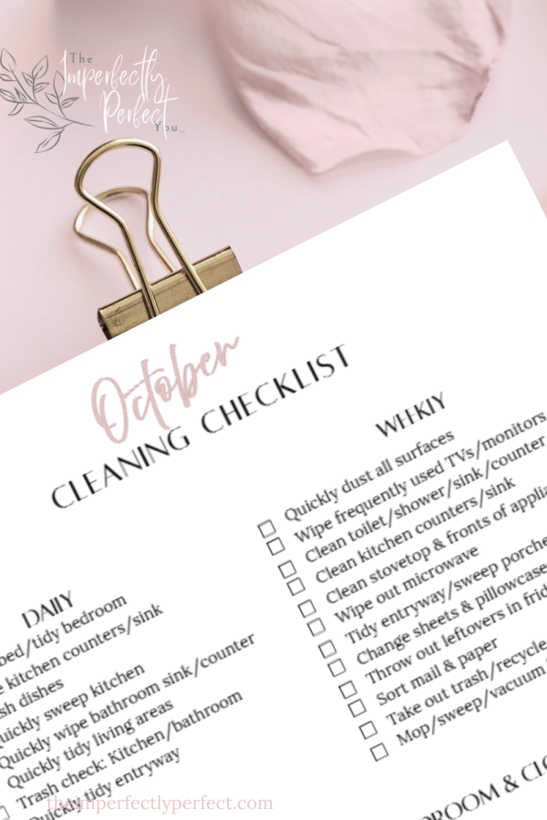 October Monthly Cleaning Checklist - The Imperfectly Perfect You