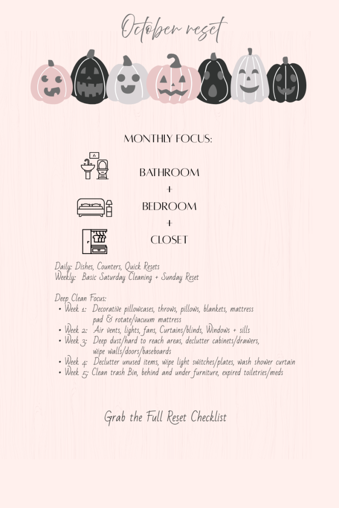 October reset: Daily, weekly, and monthly deep-cleaning checklist